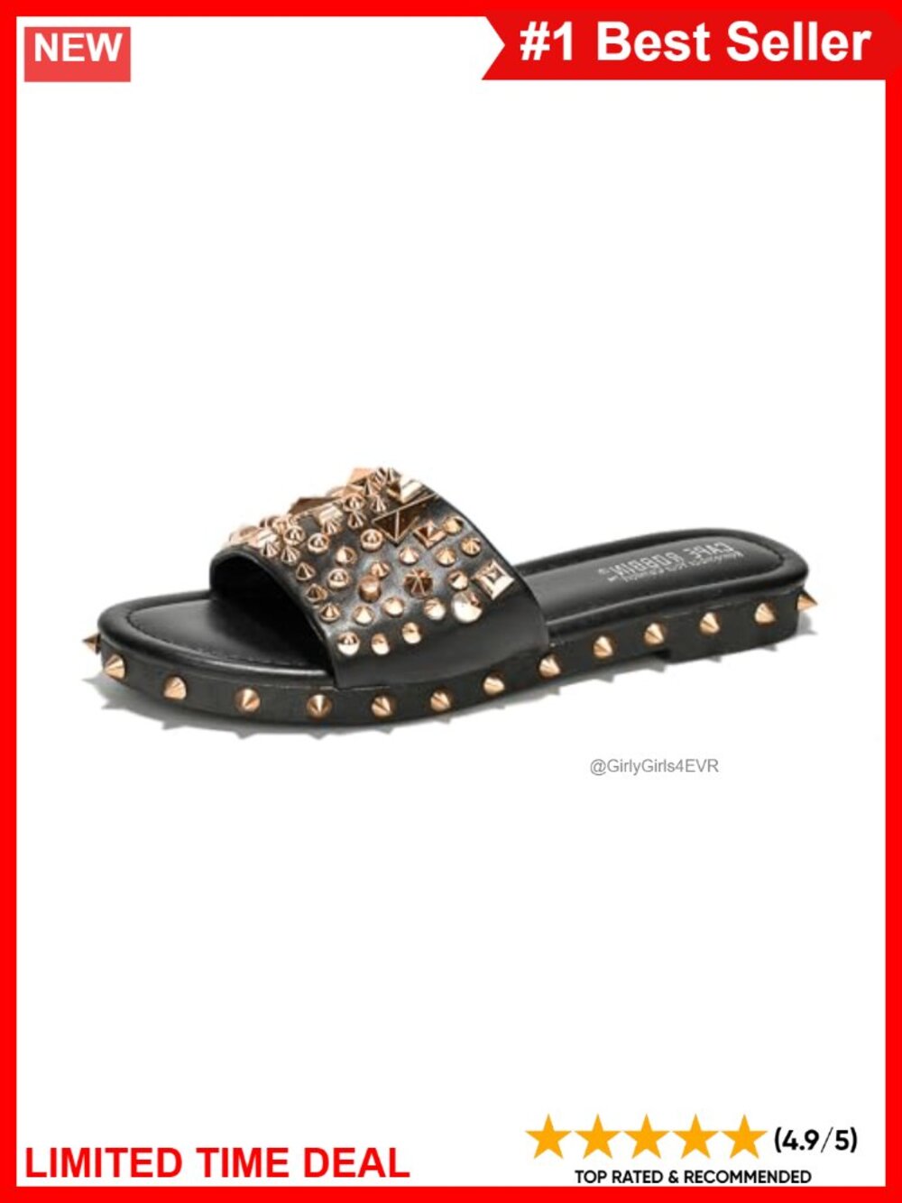 Cape Robbin Studded Flat Slide On Open Toe Summer Dress Sandals